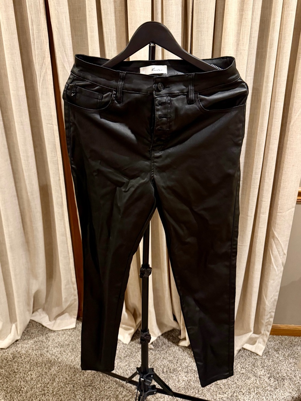 KanCan Black Coated Pants
